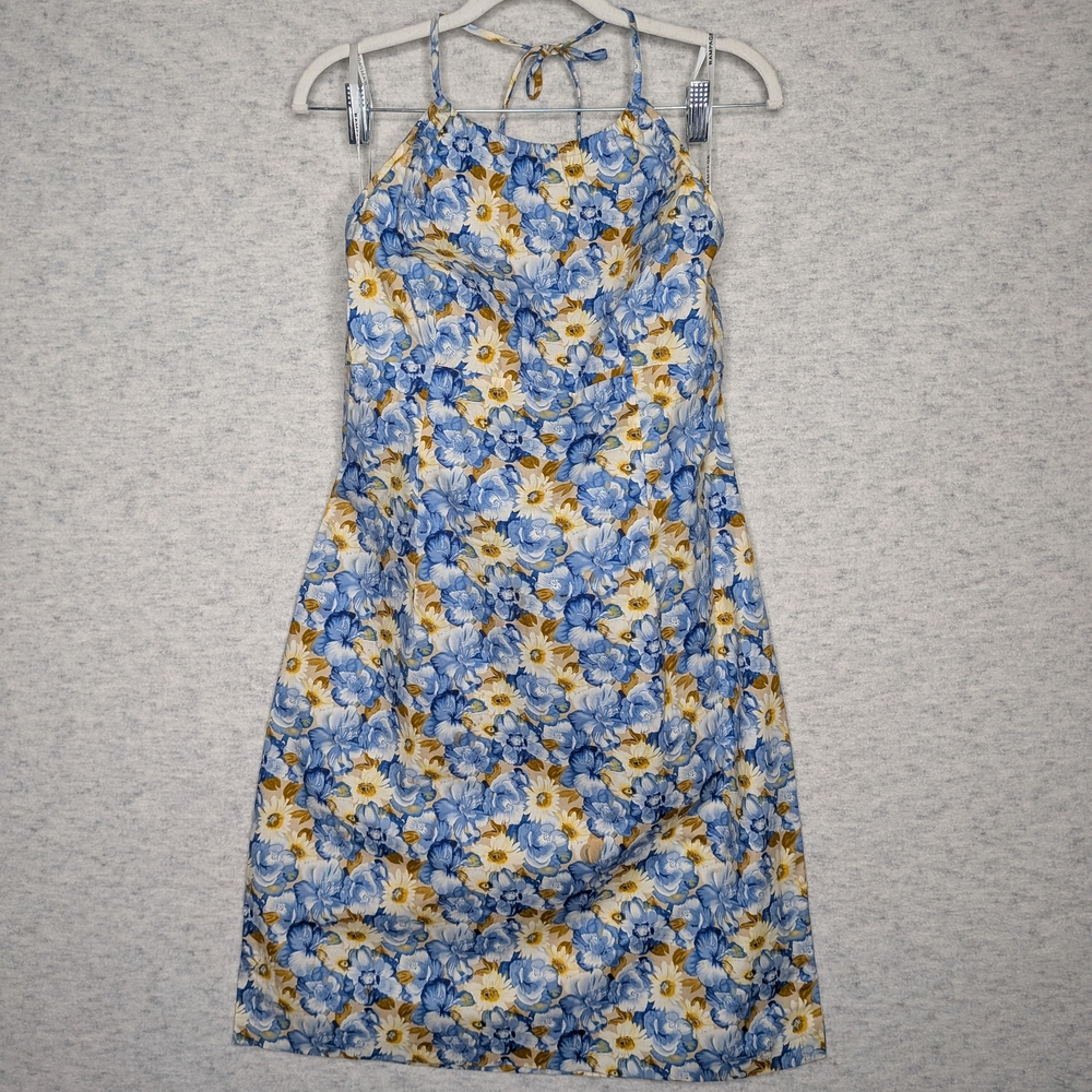 Rampage Floral Bodycon Mini Dress Sz 13 Juniors Zip Back Cotton Blend Sz 8-10 W